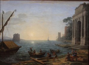 Un porto marittimo all’alba da Claude Lorrain