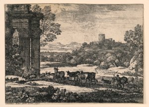 Bovini condotti a casa attraverso una tempesta da Claude Lorrain