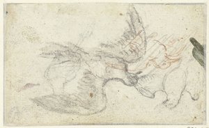 Tre schizzi di un uccello da Claude Lorrain
