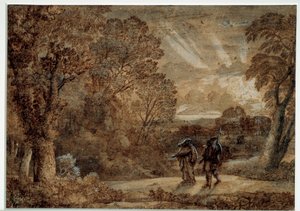 Enea e la Sibilla Cumana. Disegno di Claude Gellée detto Le Lorrain (1600-1682) da Claude Lorrain