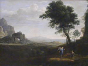 Tedesco: Hagar und Ismael in der Wüste Hagar e Ismael nel deserto da Claude Lorrain