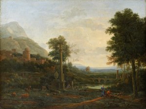 Paesaggio con Colonna e Figure da Claude Lorrain