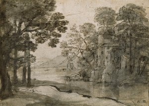 Mulino ad Acqua tra gli Alberi, c1635-1638 da Claude Lorrain