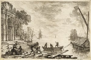 Scena del porto con sole nascente, 1634 da Claude Lorrain