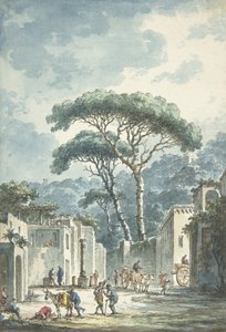 Strada che conduce alla grotta di Posillipo da Claude Louis Chatelet