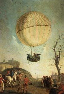 Robert risalendo a Nesle dopo il primo volo in un pallone a idrogeno da Claude Louis Desrais