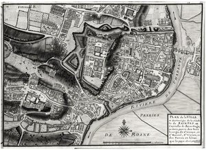 Atlas 131 F fol.8 Mappa di Saintes, capitale di Saintonge, da Receuil des Plans de Saintonge, 1716