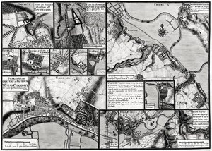 Fol.7 & 98 Mappa delle città e dei castelli situati lungo il fiume Charente nel 1714, da Recueil des Plans de Saintonge