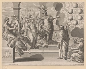 Allegoria con soldati e lo stemma dei Medici da Claude Mellan