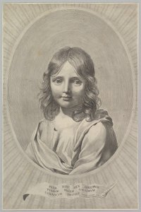 Busto di Gesù bambino in un ovale da Claude Mellan