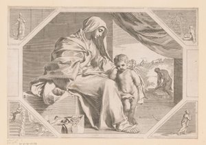 Sacra Famiglia da Claude Mellan