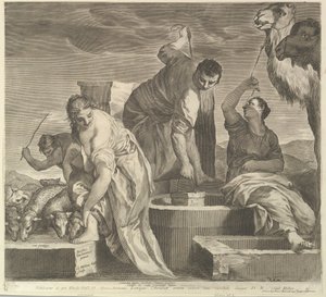 Giacobbe abbevera il gregge di Rachele da Claude Mellan