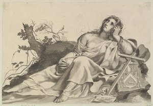 Maria Maddalena meditando da Claude Mellan