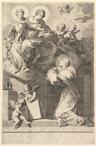 San Bernardo inginocchiato davanti alla Vergine e al Bambino, 1640 da Claude Mellan
