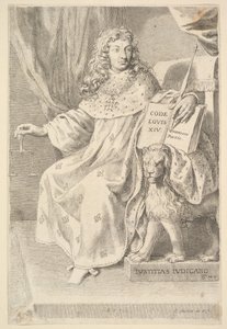 Pagina del titolo: Le Code Louis XIV da Claude Mellan