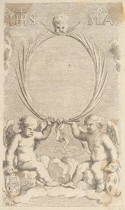Due angeli seduti sulle nuvole da Claude Mellan