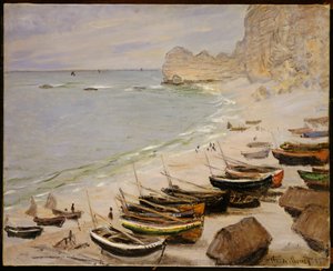 Barche sulla Spiaggia a Etretat, 1883 da Claude Monet