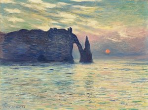 Scogliere, Étretat, tramonto da Claude Monet
