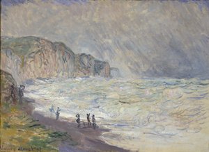 Mare agitato a Pourville da Claude Monet