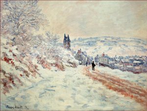 La strada per Vetheuil, effetto neve da Claude Monet