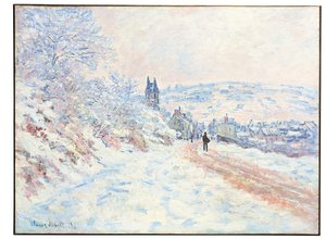 La strada di Vétheuil, effetto neve, 1879 da Claude Monet