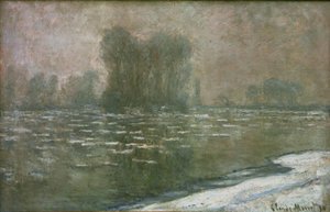 Mattina nebbiosa, disgelo (Ghiaccio in un mattino nebbioso) da Claude Monet