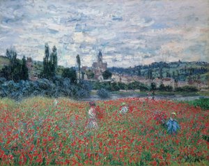 Campi di papaveri vicino a Vétheuil, 1879 circa (olio su tela) da Claude Monet
