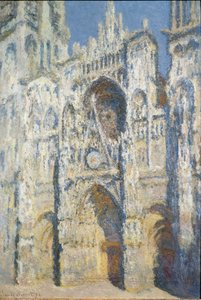 Cattedrale di Rouen, il portale e la torre Saint Romain, effetto sole pieno, armonia blu e oro da Claude Monet