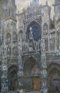 Cattedrale di Rouen, il portale; tempo grigio