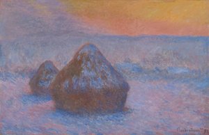 Covoni di grano (Tramonto, effetto neve) da Claude Monet