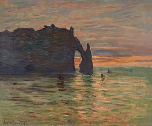 Tramonto a Étretat, 1883 da Claude Monet