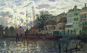 La diga a Zaandam, sera da Claude Monet