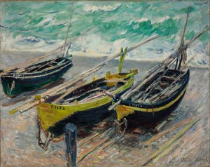 Tre barche da pesca da Claude Monet
