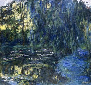 Vista dello stagno di ninfee con salice, c.1917-1919 da Claude Monet
