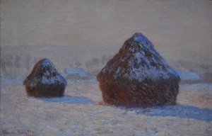 Covoni di grano, effetto neve, mattina, 1891 da Claude Monet