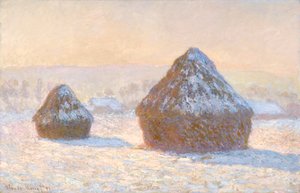 Covoni di grano, effetto neve, mattina