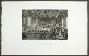 Sessione speciale tenuta da Luigi XVI a Palazzo, dalla serie Tableaux historiques de la Révolution française da Claude Niquet