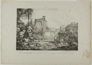 Veduta del Tempio del Sole e della Luna dal Colosseo a Roma da Claude Thienon