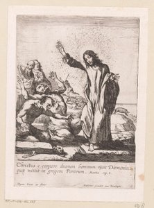 Cristo libera due indemoniati Miracula Domini Nostri Jesu Christi Wonderen van Christus da Claude Vignon