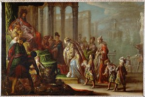 Salomone e la regina di Saba, nota anche come Ester prima di Assavero ... da Claude Vignon