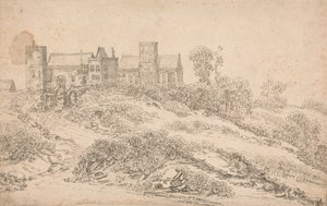 Una casa padronale Tudor e chiesa