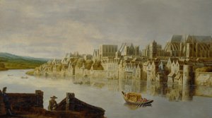 Il Tamigi alle scale di Westminster da Claude de Jongh