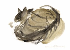 Gatto che dorme, 1985 da Claudia Hutchins Puechavy