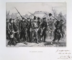 Guerra franco-prussiana 1870-1871: prigionieri di guerra prussiani. Da una serie di litografie di Clement August Andrieux sulla Guardia Nazionale.