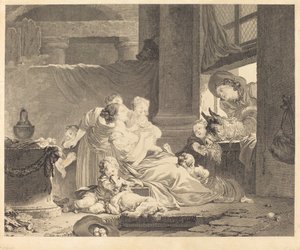 La famiglia del contadino da Clément Pierre Marillier and Antoine Louis Romanet after Jean Honoré Fragonard