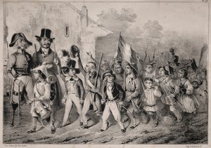 Attualità: Bene! Anche i bambini vogliono! quando si parla di guerra!..., 1840 da Clémente Pruche
