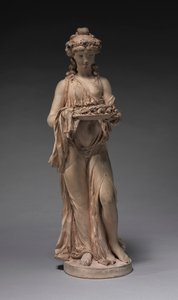 Giovane ragazza che porta una ghirlanda di rose su un piatto da Clodion