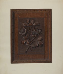 Pannello di legno intagliato