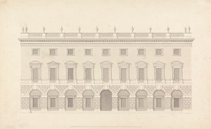 Casa di città non identificata: Elevazione frontale da Colen Campbell