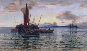Il Mercato delle Aringhe in Mare (Su Loch Fyne, Argyll) da Colin Hunter